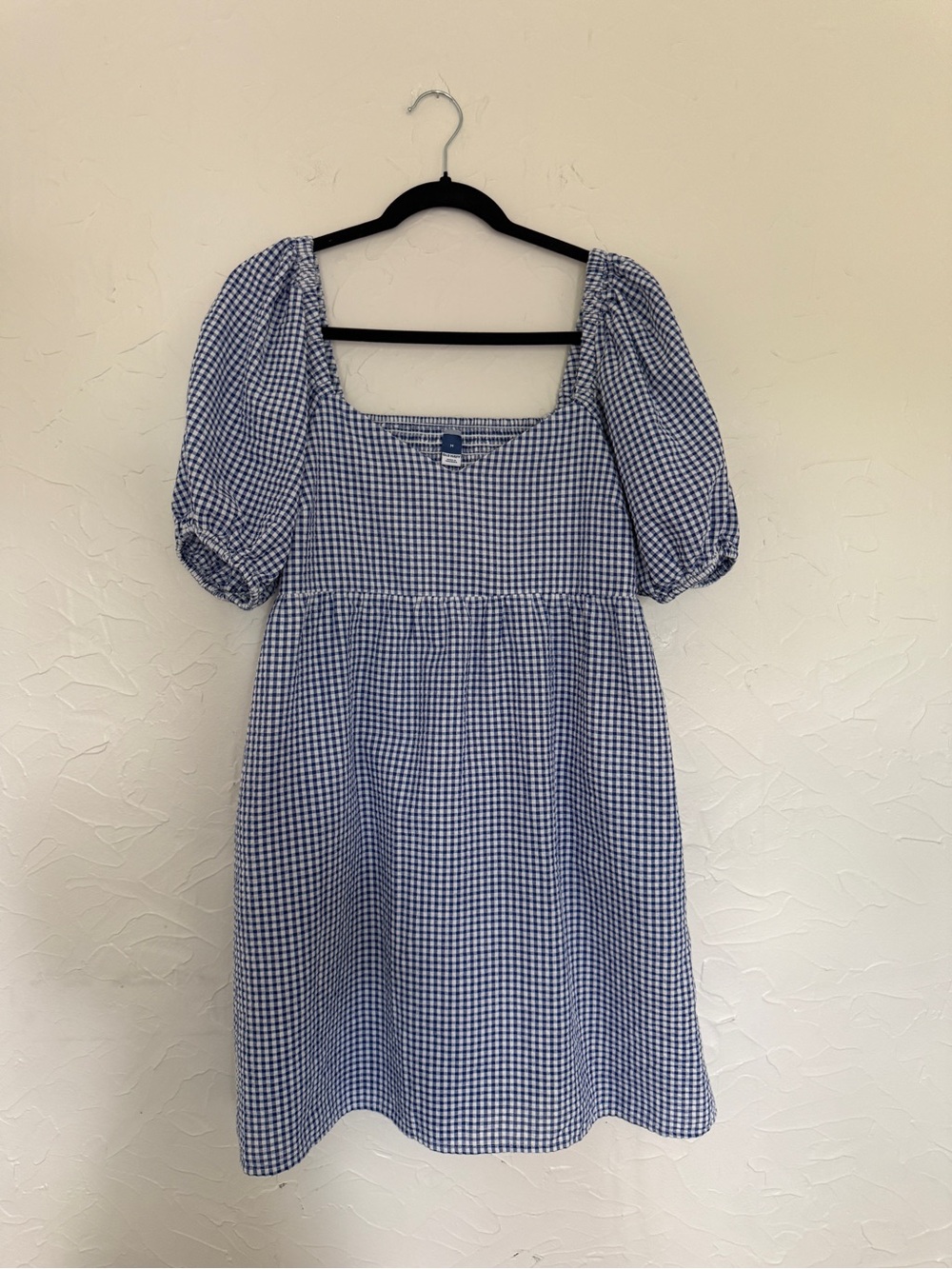 Old Navy Gingham Blue and White Dress Size Medium
